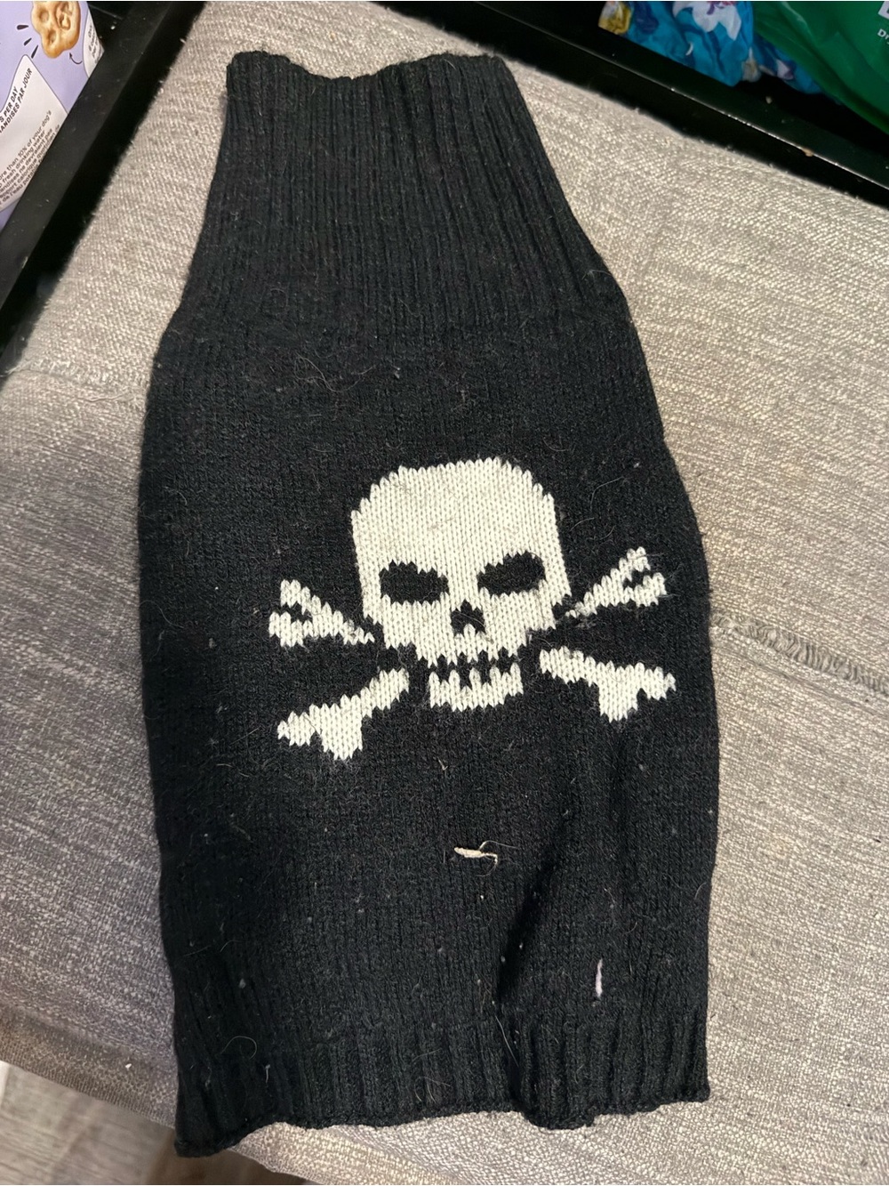 Black Skull Knit Dogs Sweater